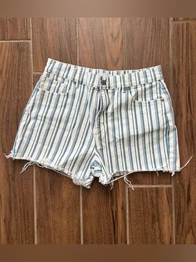 Blue and white stripe shorts size 8